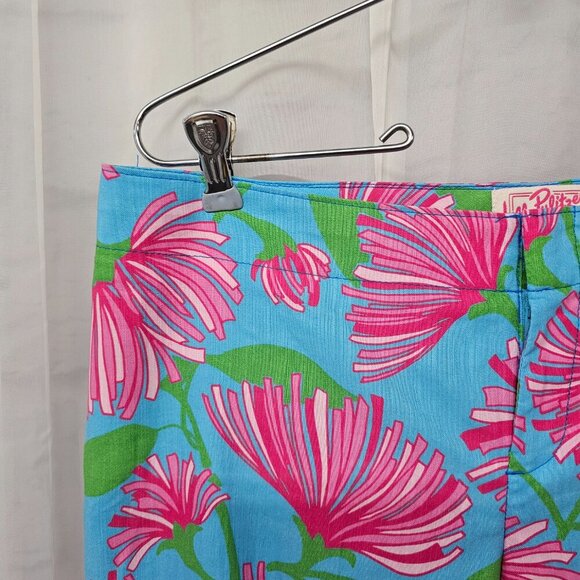 NWOT Lilly Pulitzer Blue Pink Resort Fit Beach Vacation Cropped Pants10 - Picture 3 of 16